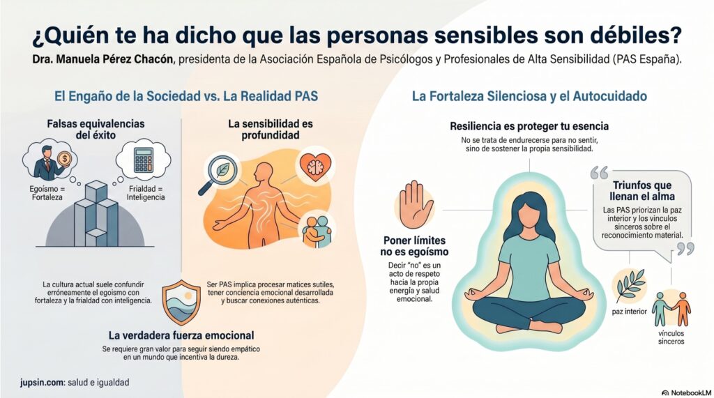 Las personas sensibles no son débiles. No hay que dejarse confundir por el gran engaño de una sociedad que admira el egoísmo.