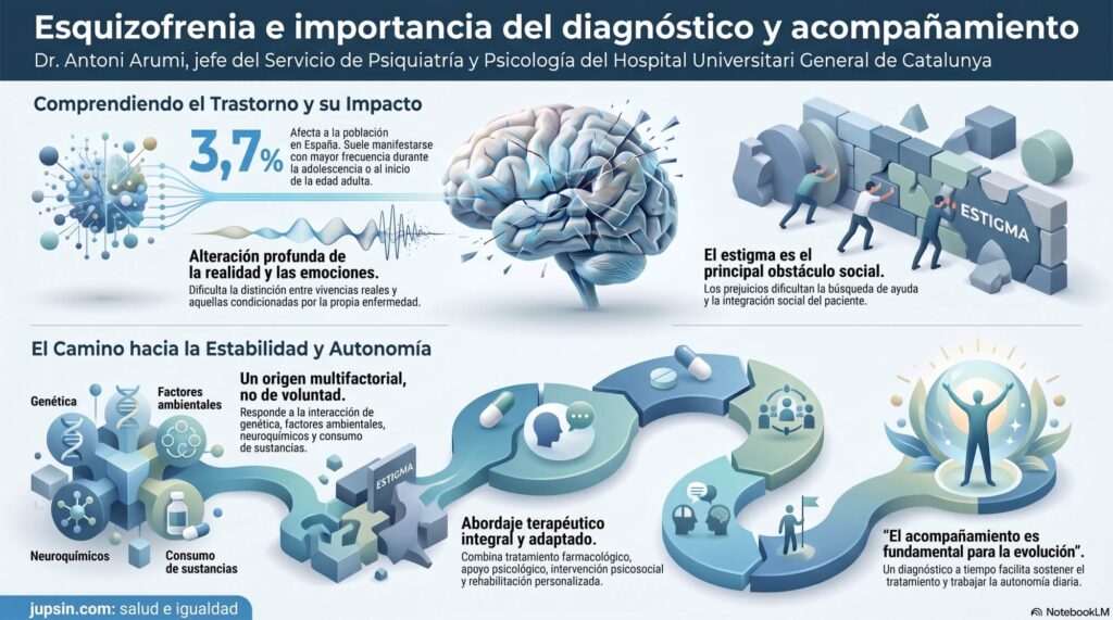 Estamos ante un trastorno mental grave que puede alterar de forma profunda la manera en que una persona piensa, percibe la realidad, gestiona sus emociones y se relaciona con su entorno.